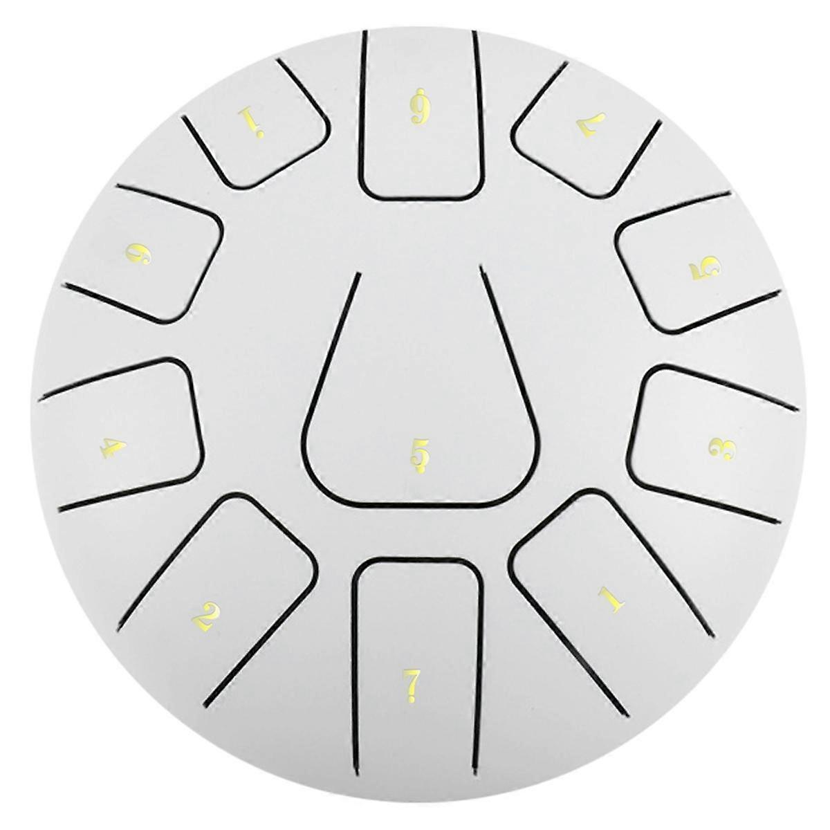 8 Inch Steel Tongue Drum, 11 Note Tambourine with Drumsticks and Finger Picks for Meditations Tambourine Instrument F