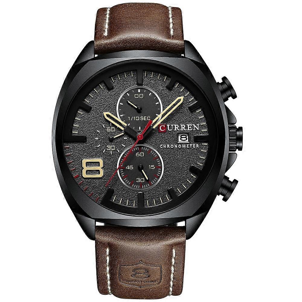 Curren 8324 Waterproof Men Watch Black Shell Khaki