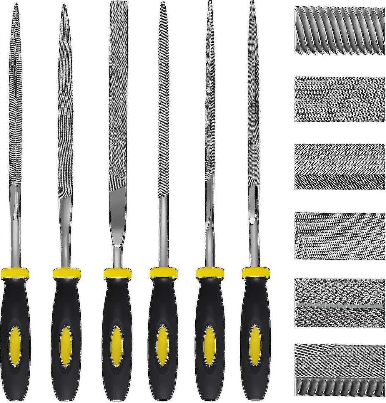 Needle File Set, 5 Pieces Hand Metal Files, Hardened Alloy Strength Steel Set