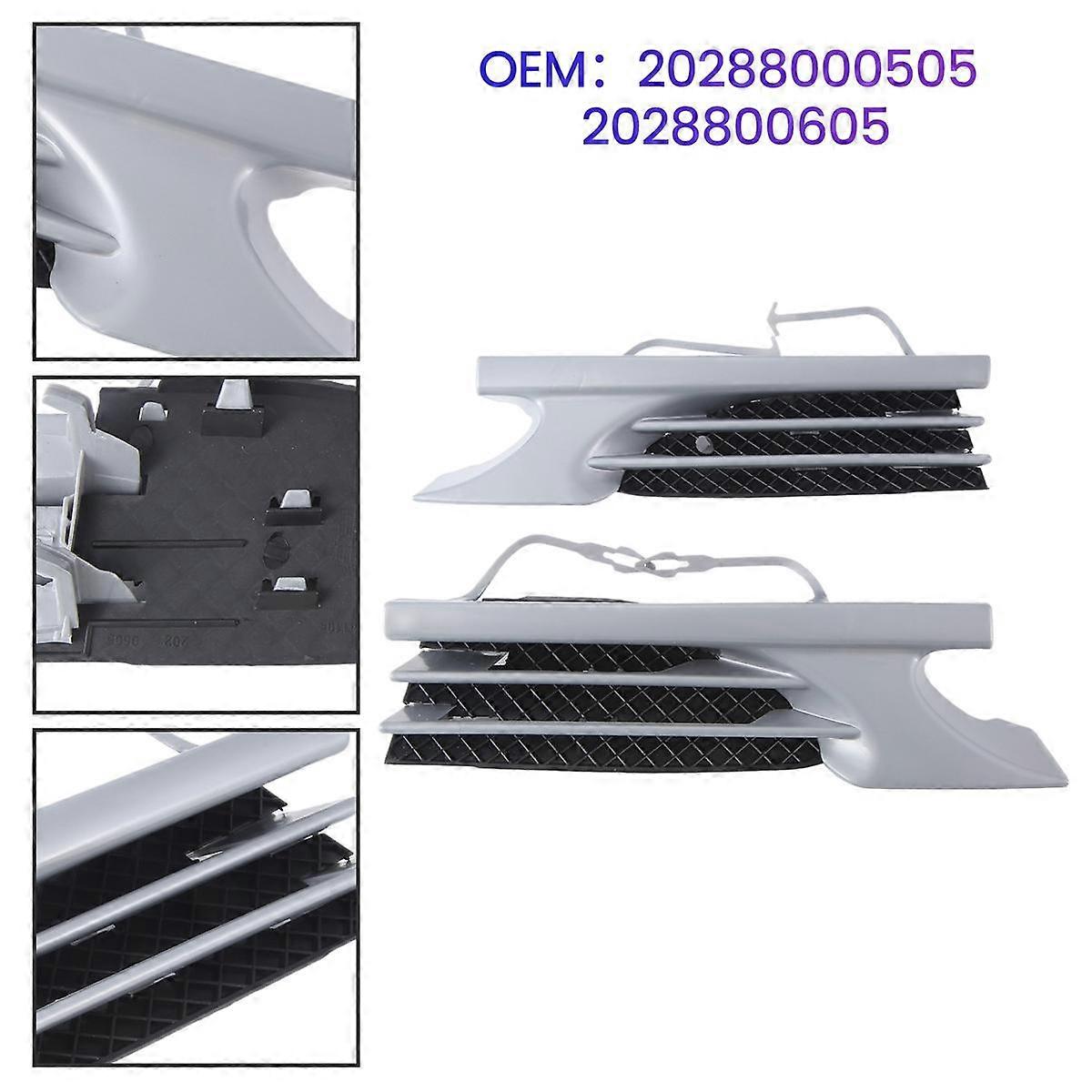 20288000505 2028800605 Car Front Bumper Tow Hook Covers Caps 1Pair Fits for C-Class W202 1998-2000