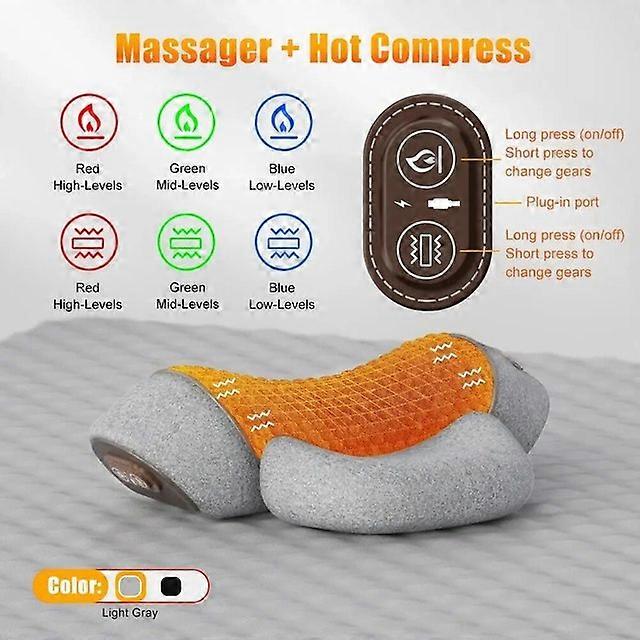 Electric Massagers Cervical Pillow Hot Compress Vibration Massagers Neck Traction Relax Sleeping Memory Foam Pillow Spine Support