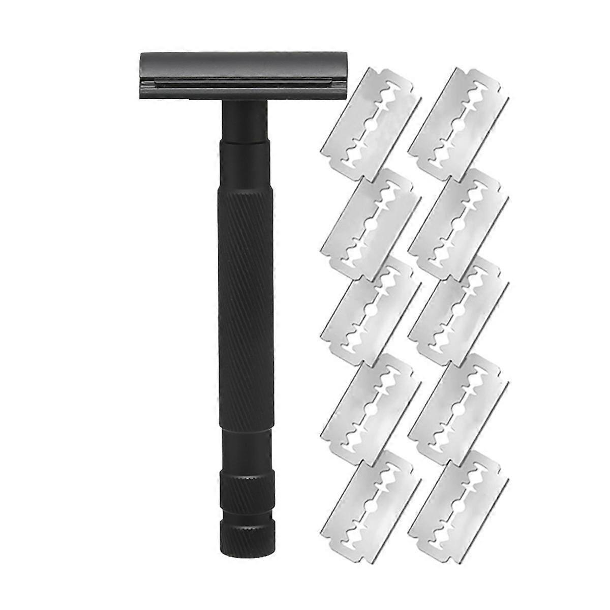 Durable Replaceable Reusable Safety Razors with Stainless Steel Double-Sided Blade,C