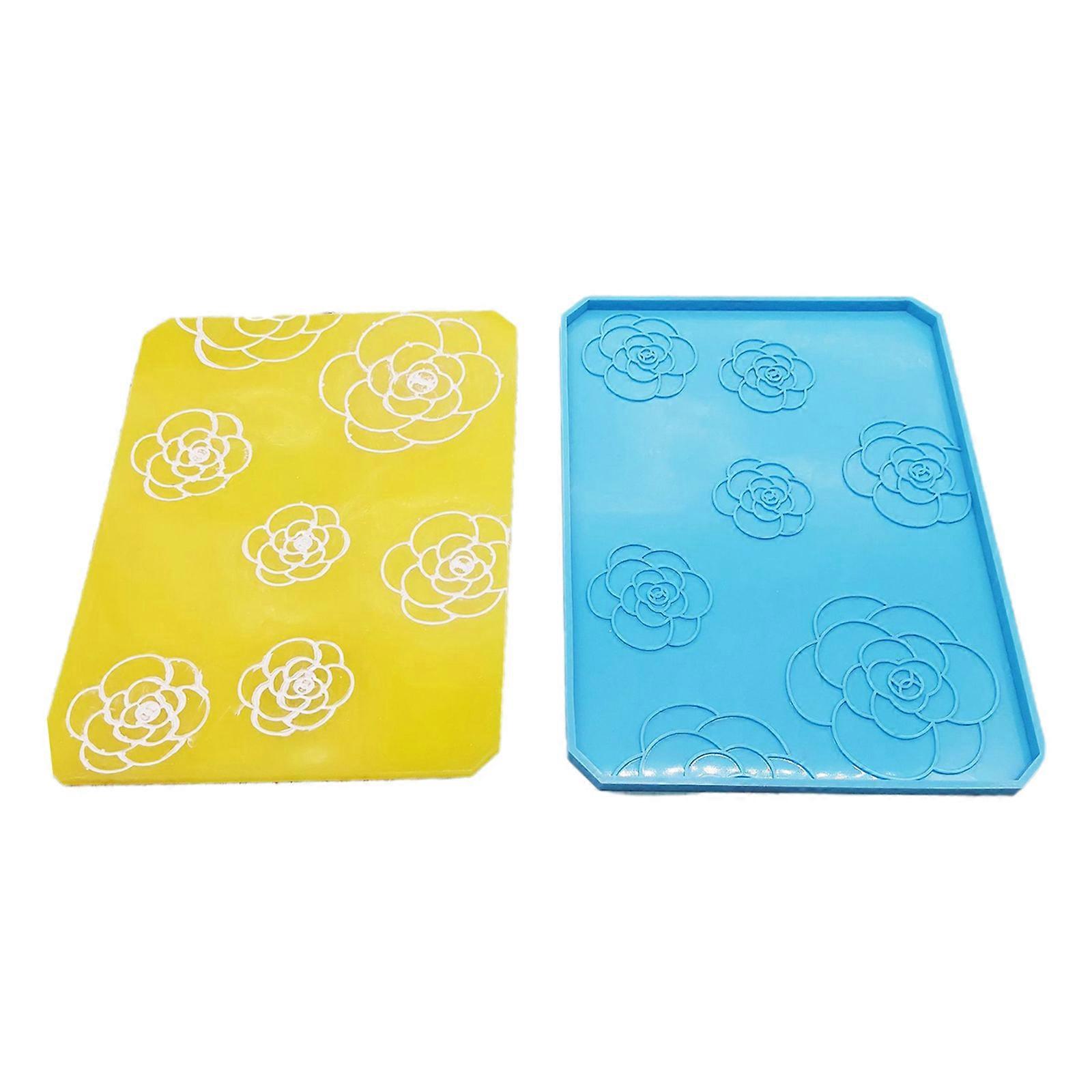 Coaster Molds for Resin Casting Camellias Pattern Square Round Epoxy Resin Mold