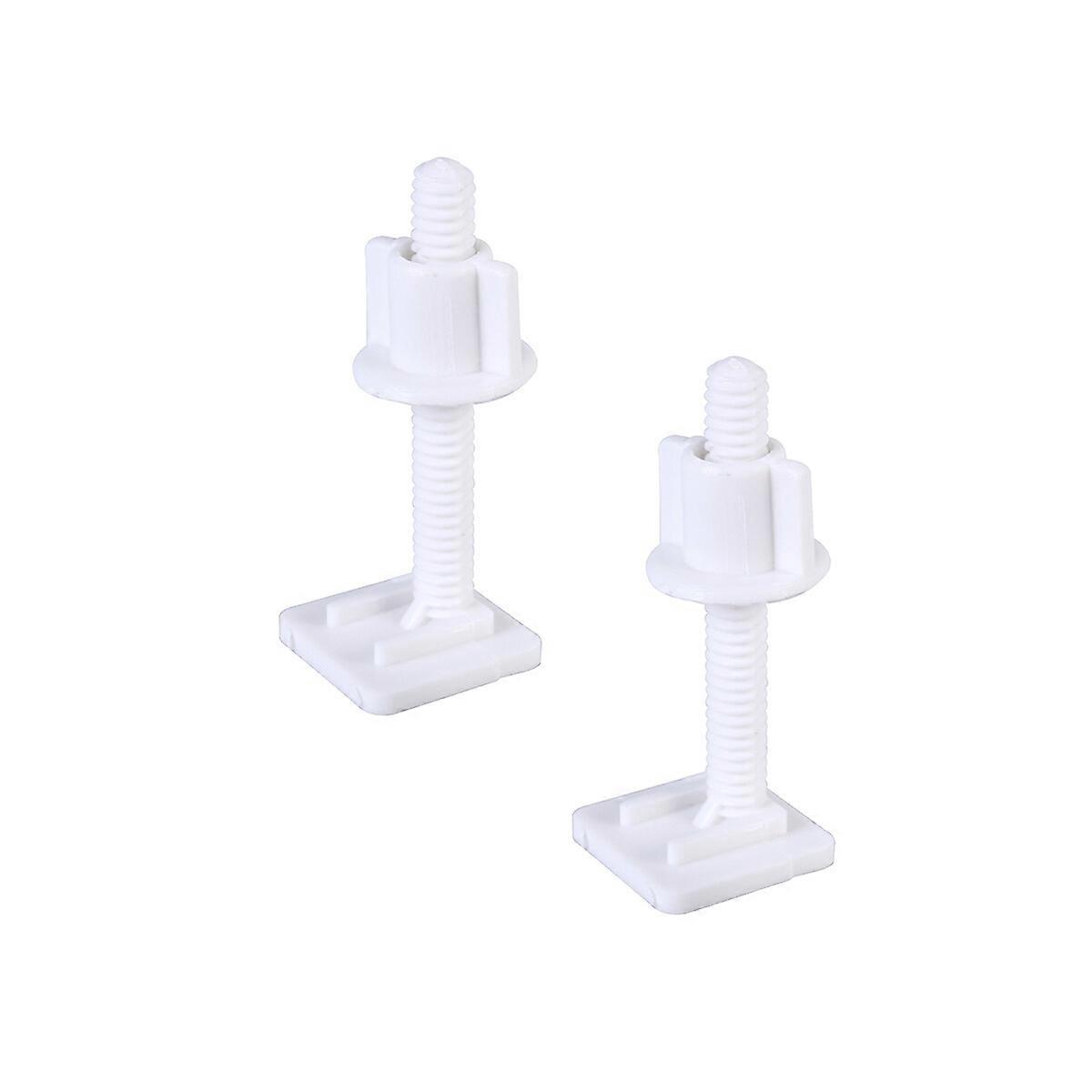 6Pcs Plastic Toilet Seat Hinge Bolt Screw with Nuts and Washers Set 39 x 24mm