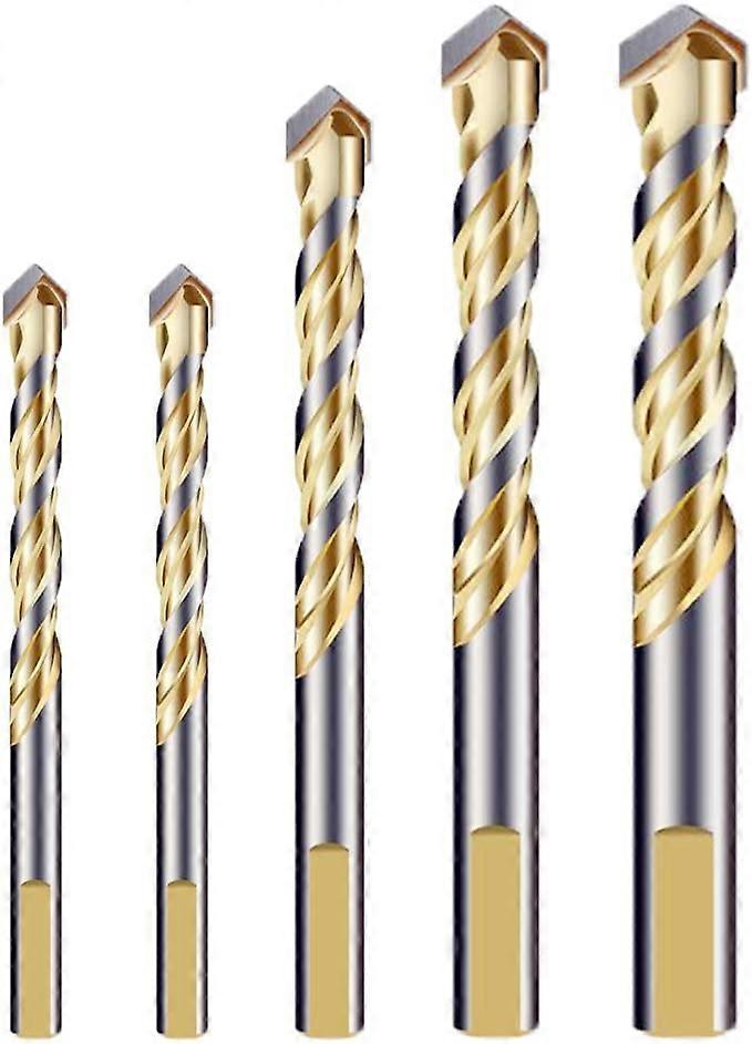Set di punte da trapano multimateriale con punta in metallo duro a doppia scanalatura per piastrelle, cemento, mattoni, vetro, plastica, legno, metallo, argento