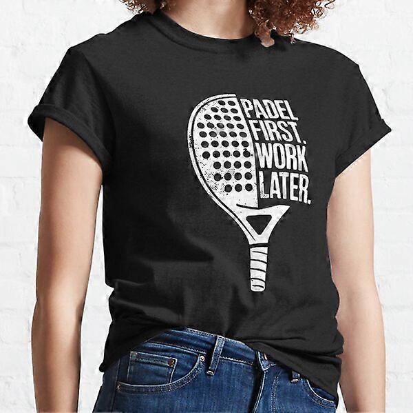Padel Tenisový dárek Padel První práce Později Vtipné Padel Player Classic Tričko-GK1023