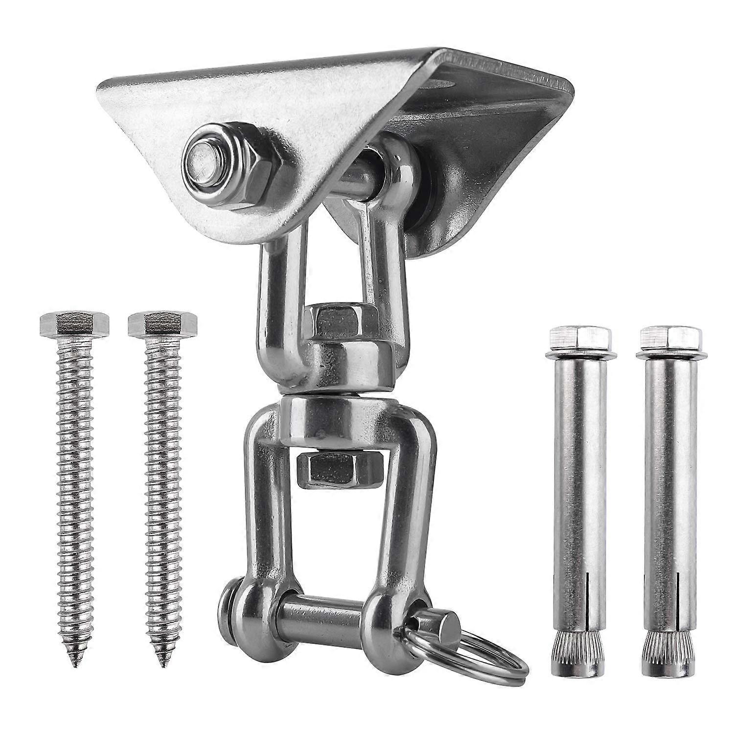 Καινοτόμος γάντζος οροφής με περιστροφή 304 ανοξείδωτου 500KG χωρητικότητας 360, ανάρτηση για σετ ξύλου σκυροδέματος με 4 βίδες στερέωσης