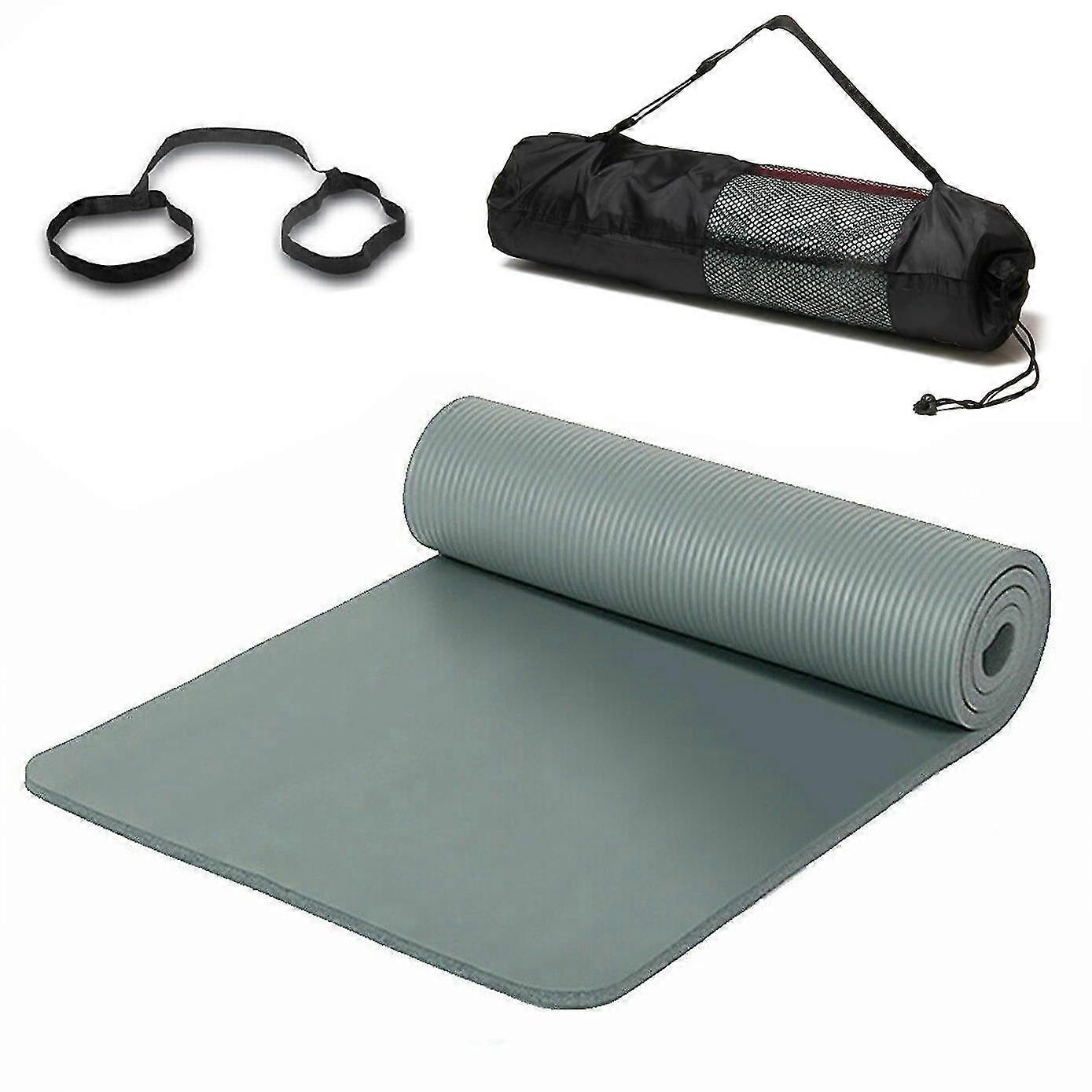 מזרן יוגה לתרגיל פילאטיס חדר כושר לשאת רצועה נוחה בעובי 10 מ"מ מונעת החלקה בחוץ, מקורה