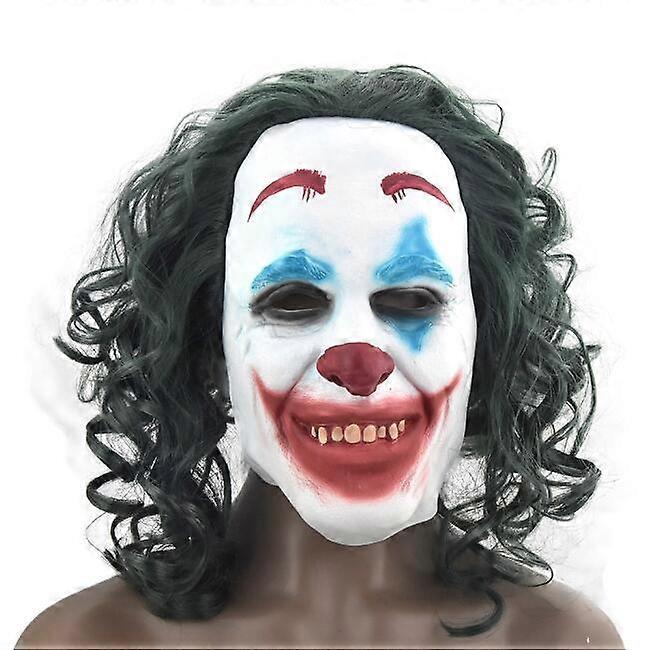 Green Hair Clown Mask Spooky Props