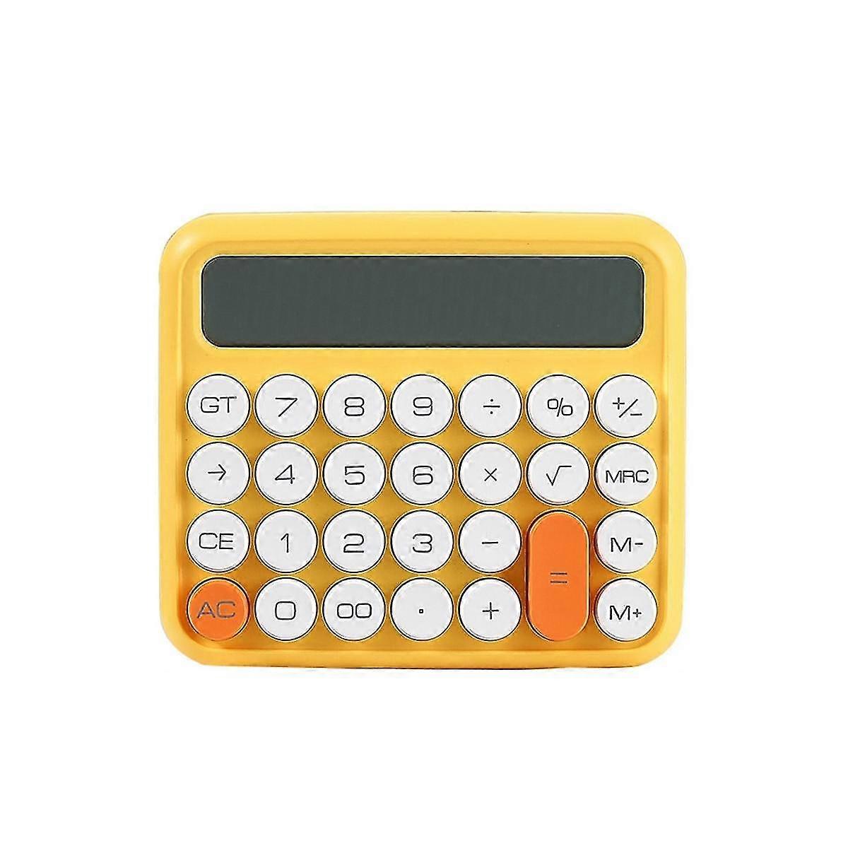 12 chiffres Calculatrice carrée Papeterie Grand écran Lcd Calculatrice de bureau École Dual Portable Jaune