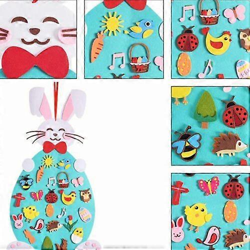 DIY EASTER BUNNY Easter Decorations Felt, Hanging Felt Craft Kit Creative Puzzle