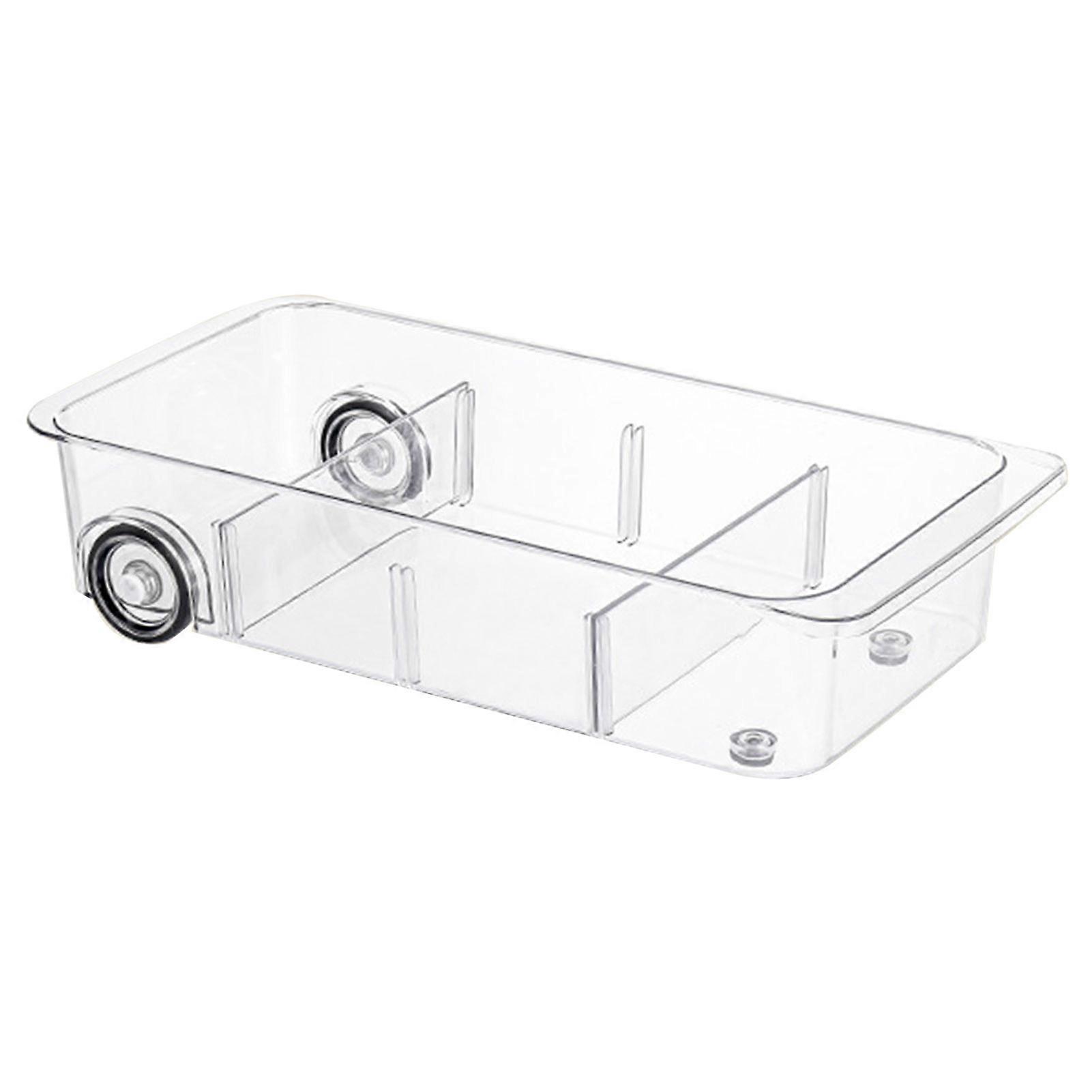 Refrigerator Storage Box Adjustable Divider Design Transparent Fridge Organizer with Wheels for Home Kitchen Jikaixiang