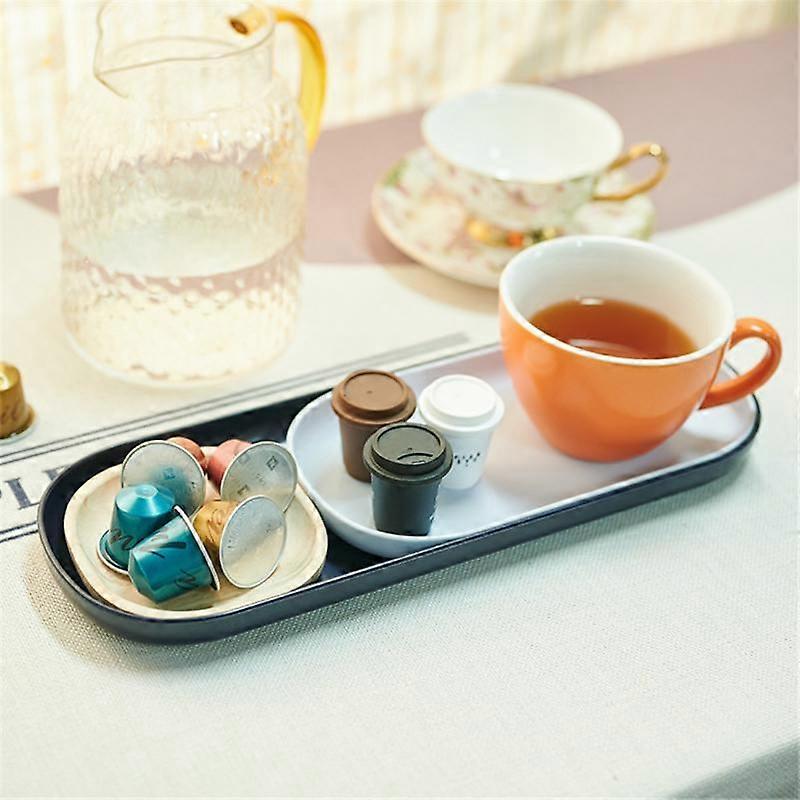 3 Pcs/set Household Tray Rectangular White Bread Cake Tray Serving Tray Tea Tray Plastic Water Cup Tray Household Storage Tools