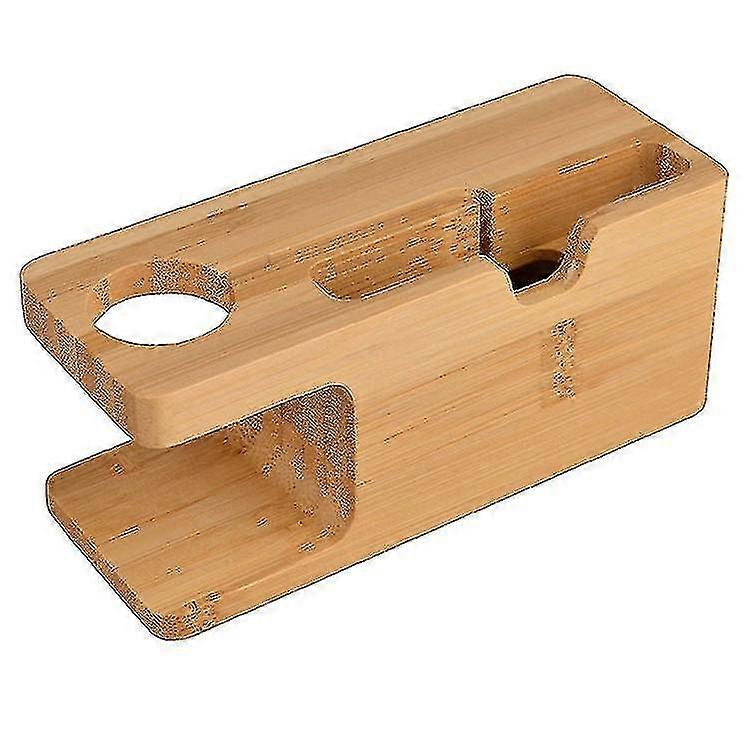 Two-in-one Charging Base Bamboo And Wood Stand