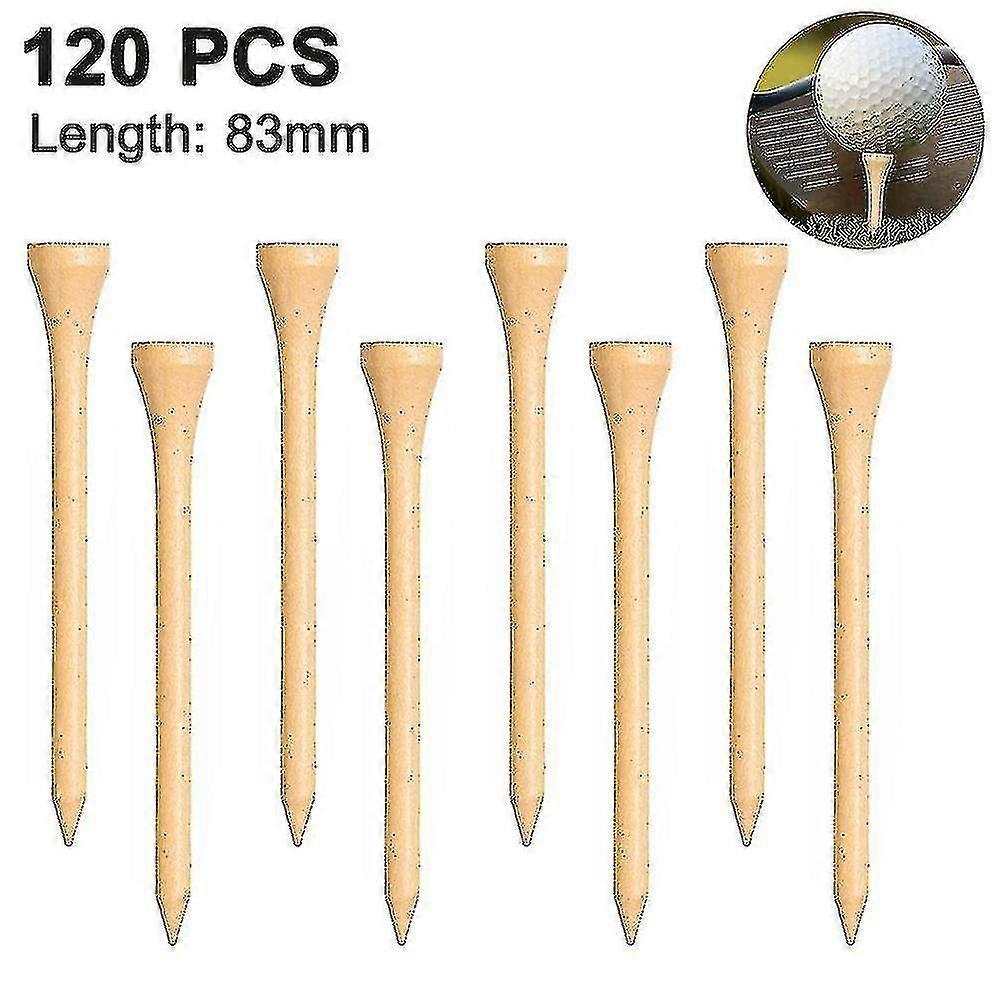 120pack Professionell Trä Golf Tee Tee Tee Dowel Premium Hållbar