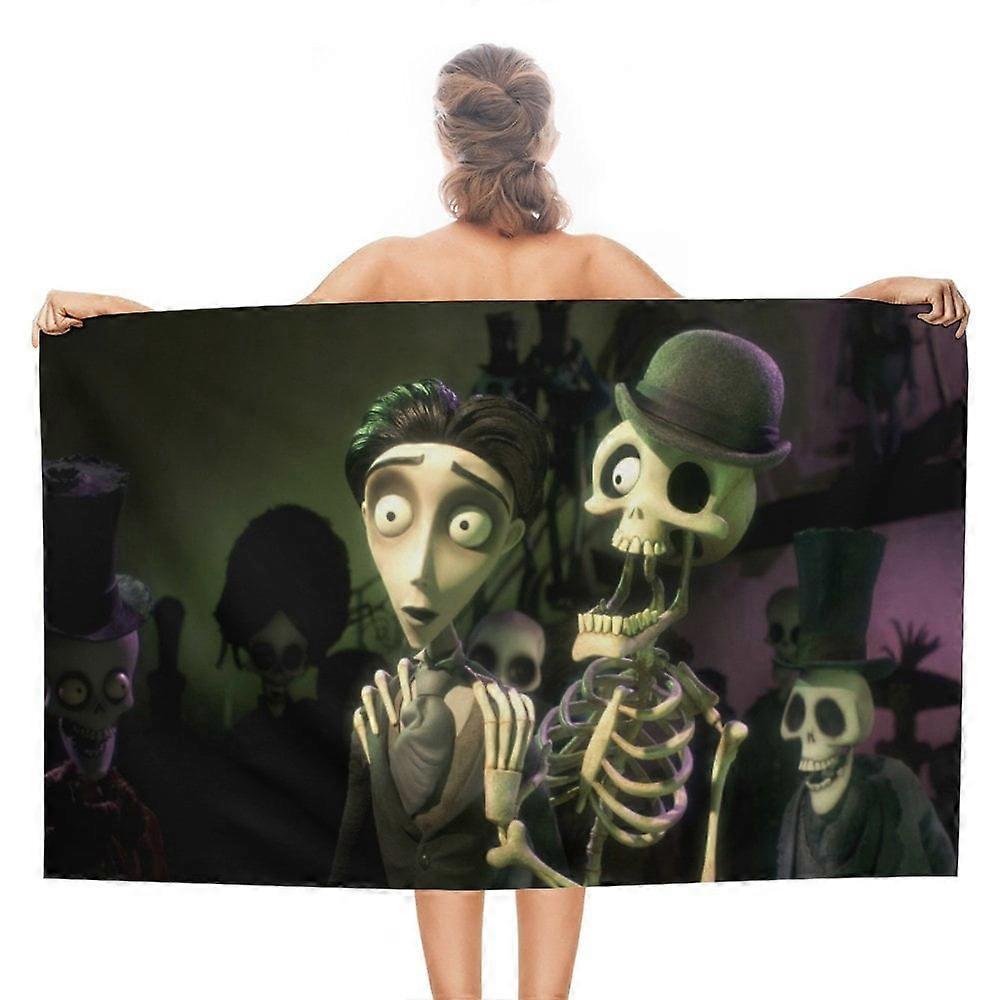 g1008Tim Burton's Corpse Bride Beach Toalha Microfibra Absorvente macio Quick-Dry toalhas de banho wrzd1008