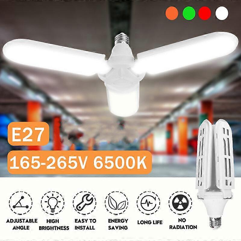 Ac165-265v 45w E27 3 Blade Led Garage Light Deformable Ceiling Lamp Fixture Work