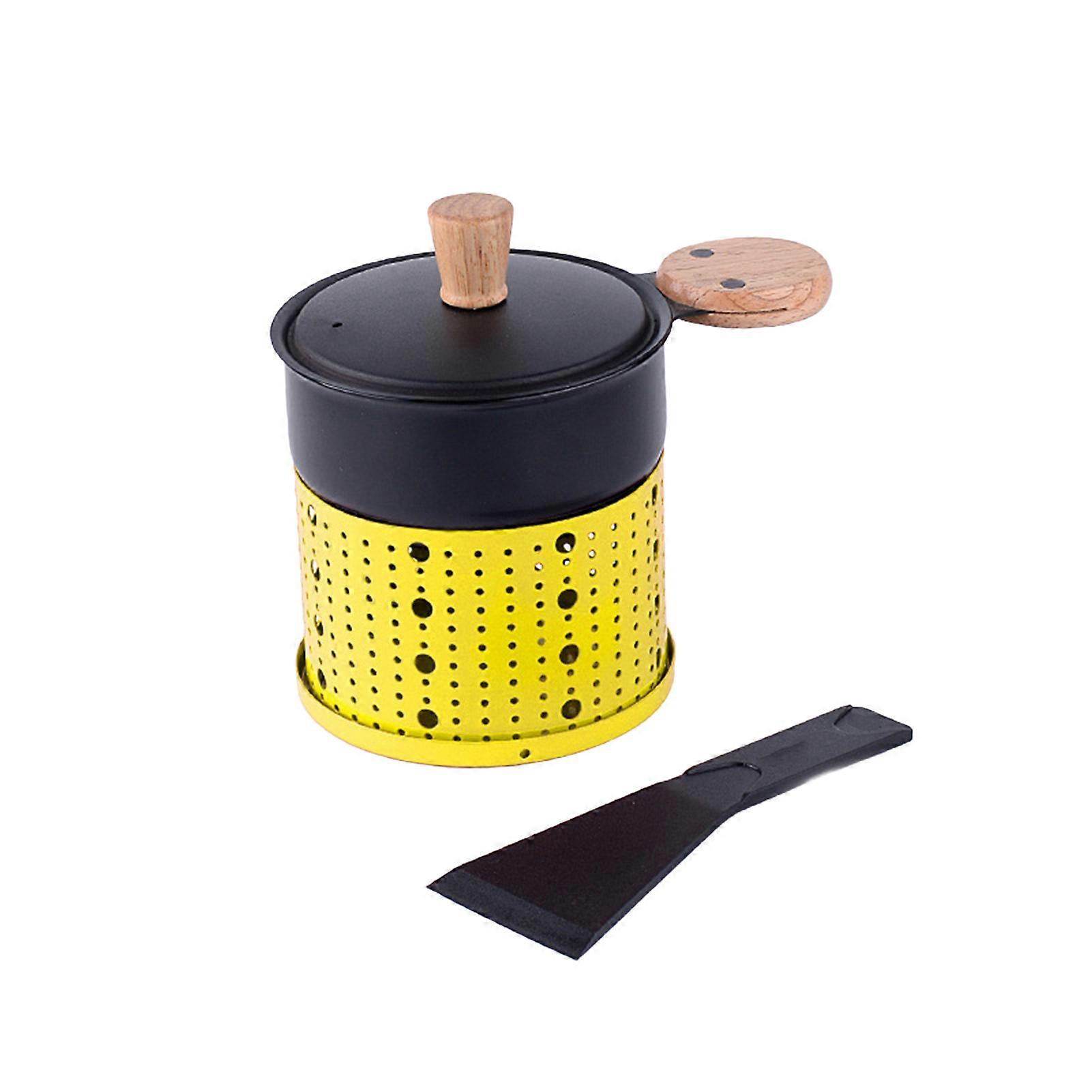 Portable Cheese Oven with Candle Holder Spatula Space-Saving Simple Elegant Cheese Melter Multi-Functional Hot Pot Frying Pan