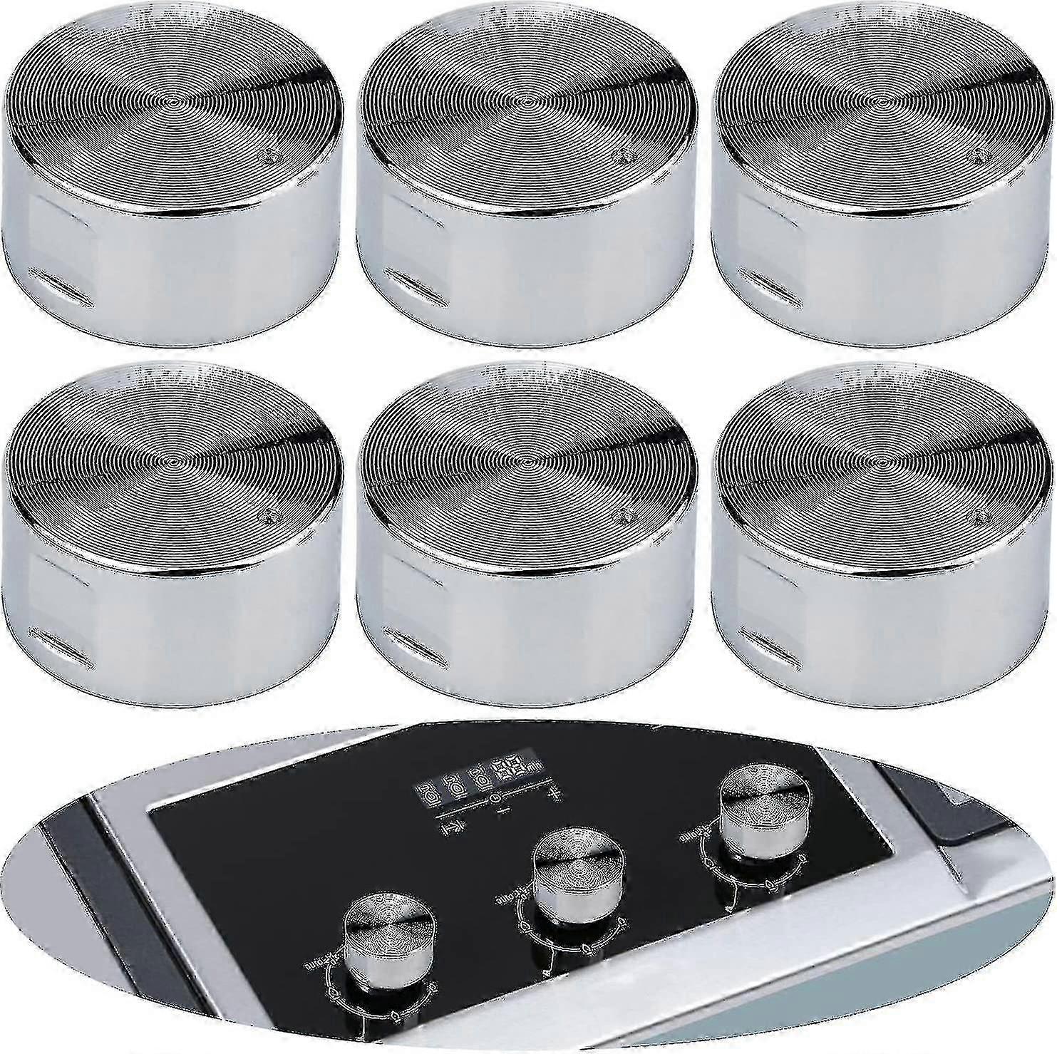 6 Pcs Metal Gas Stove Knobs 6mm Universal Cooker Control Range Oven Knobs Cooktop Burner Knob-DF