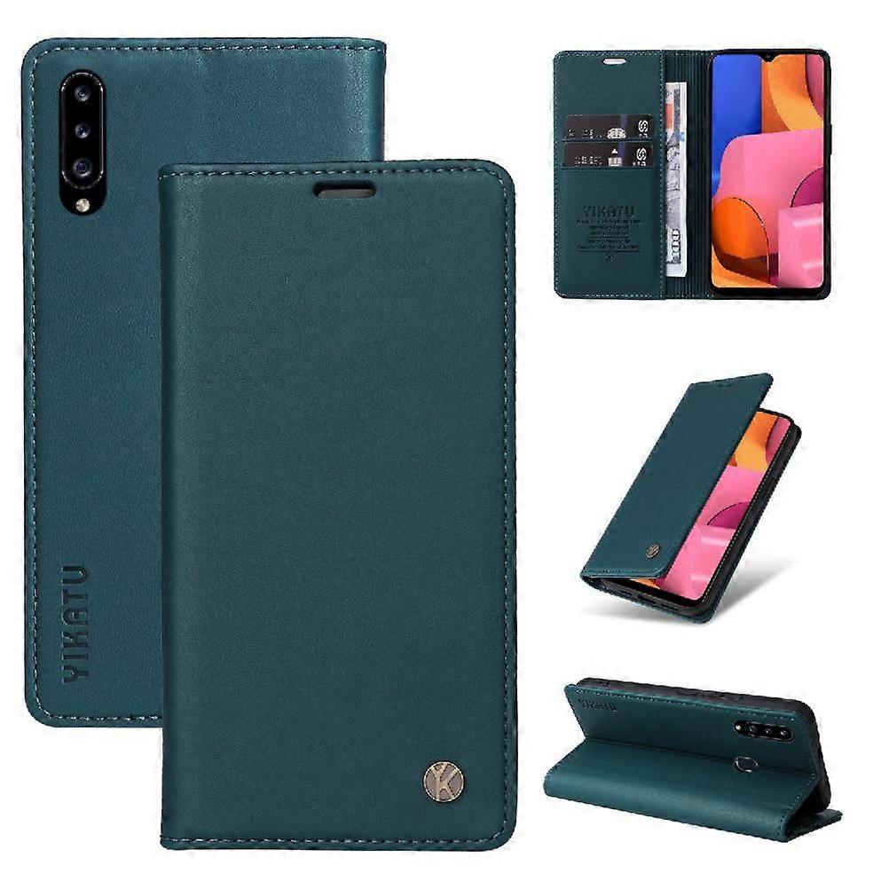Flip Case For Samsung Galaxy A20S Faux Leather And Full Matte TPU With Card Slots Strong Magnetic Attraction And Stand Functionality