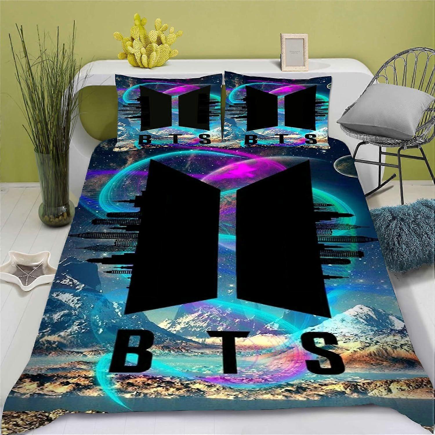 BTS Bangtan Boys Bedding Set D with Pillowcases Microfiber Suitable for Boys and Girls Multicolor