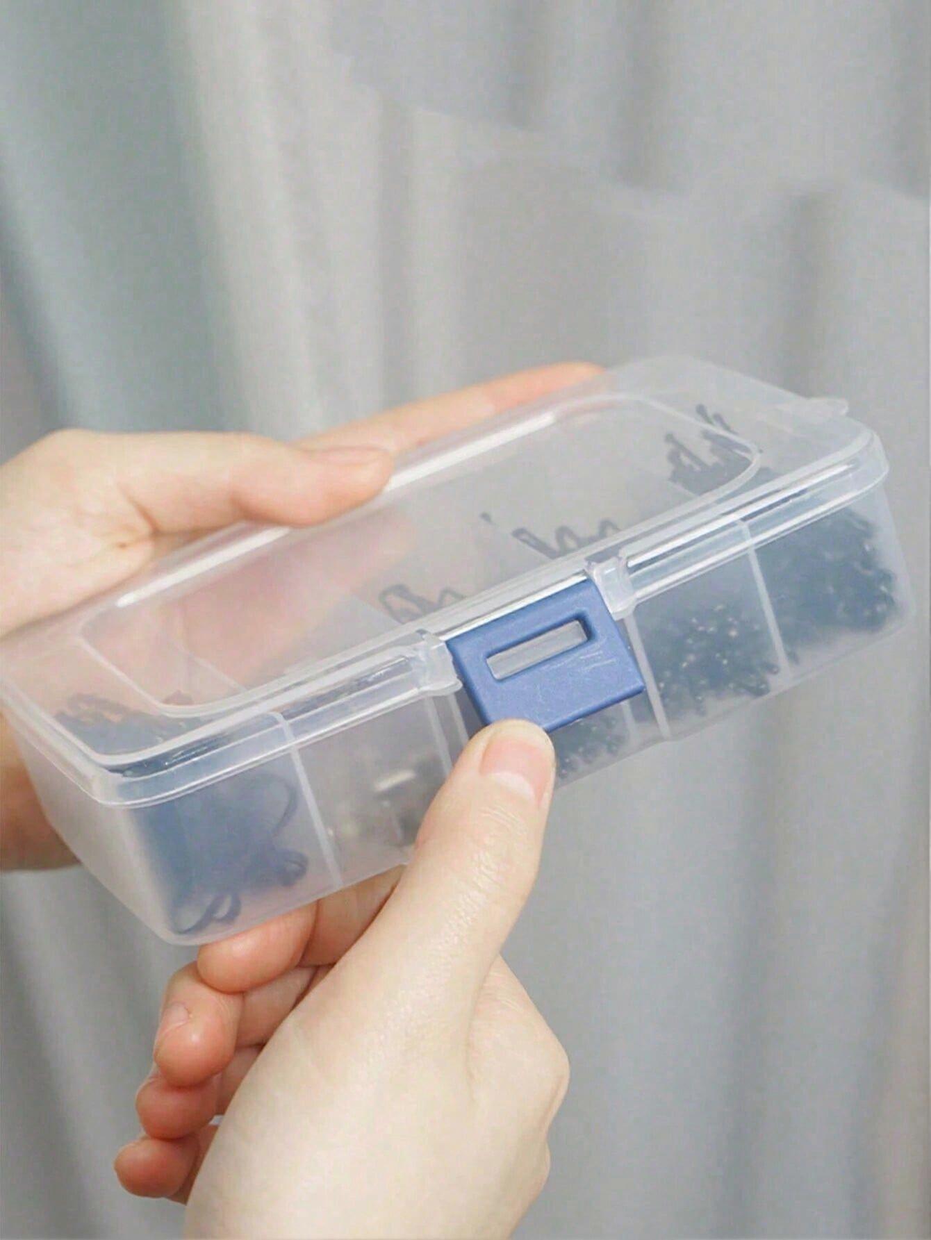 1 قطعة شعر كليب ومربع تخزين المجوهرات مع مقصورات متعددة مربع تخزين لأدوات الجمال ماكياج والشعر، مربع صغير لمقاطع الشريط المطاطي والشعر 