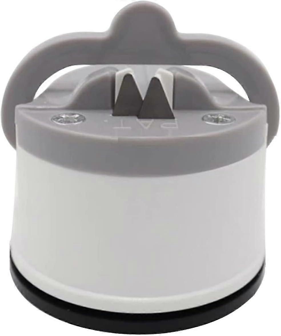 Professional Knife Sharpener Suction Cup Whetstone, Tungsten Blade, Silver