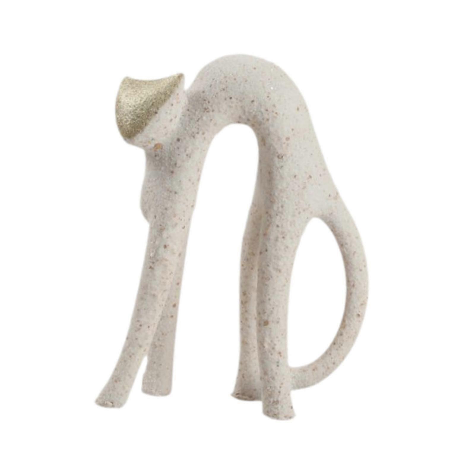 Cat Sculpture Housewarming Gift Decor Cat Statue for Cabinets Desktop Office 16.3cmx6cmx22cm