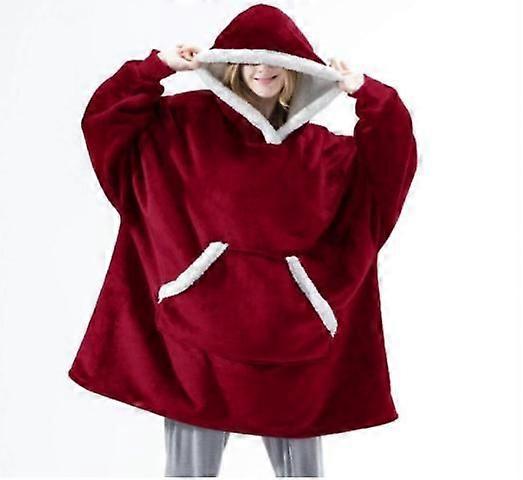 Women's pajamas can wear lamb wool lazy blanket hooded sweater