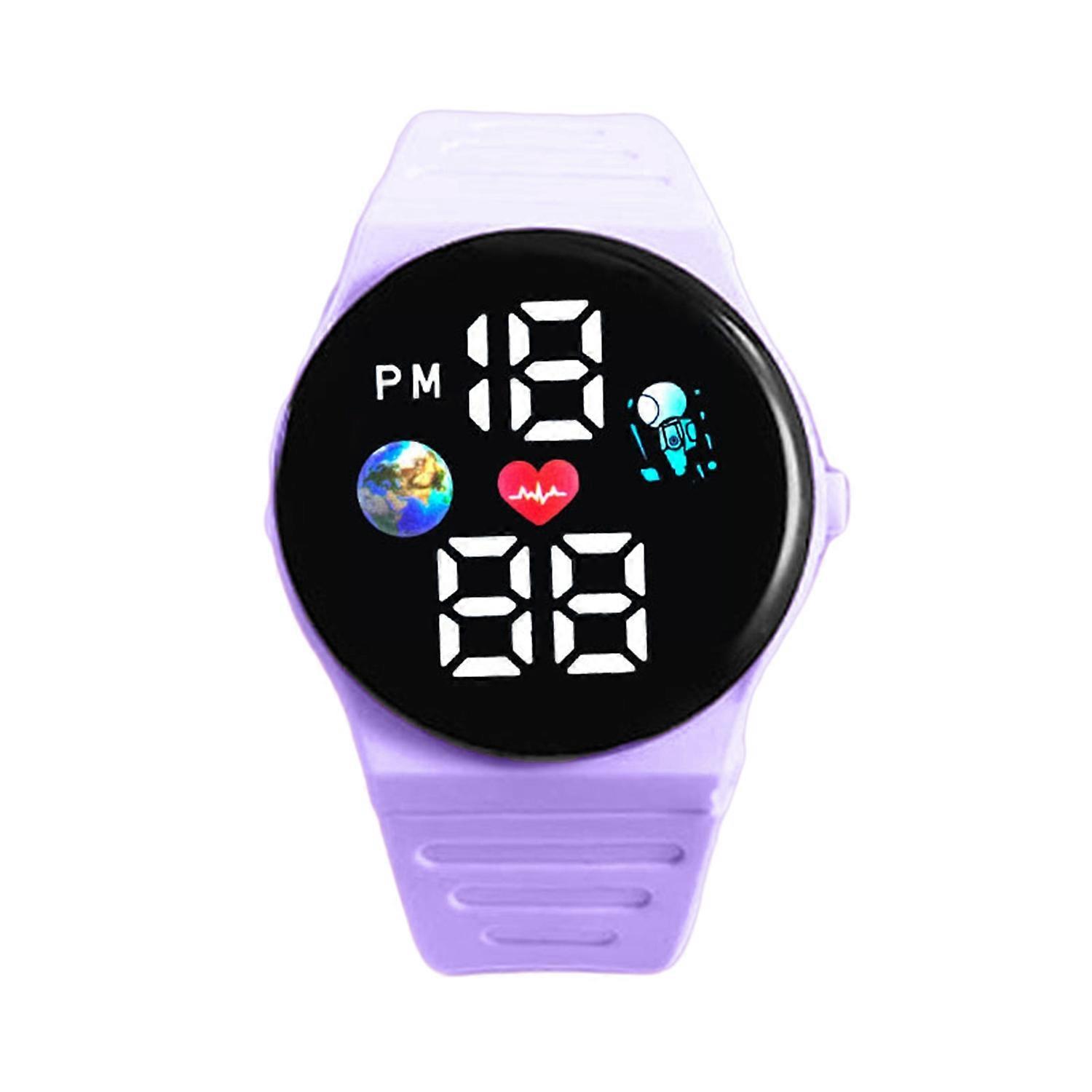 Spaceman Kids Watch Silicone Strap Ergonomic Design LED Large Round Screen Accurate Time Displaying