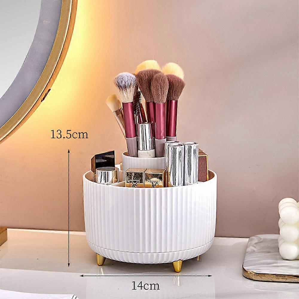 Versatile White Spinning Vanity Makeup Holder