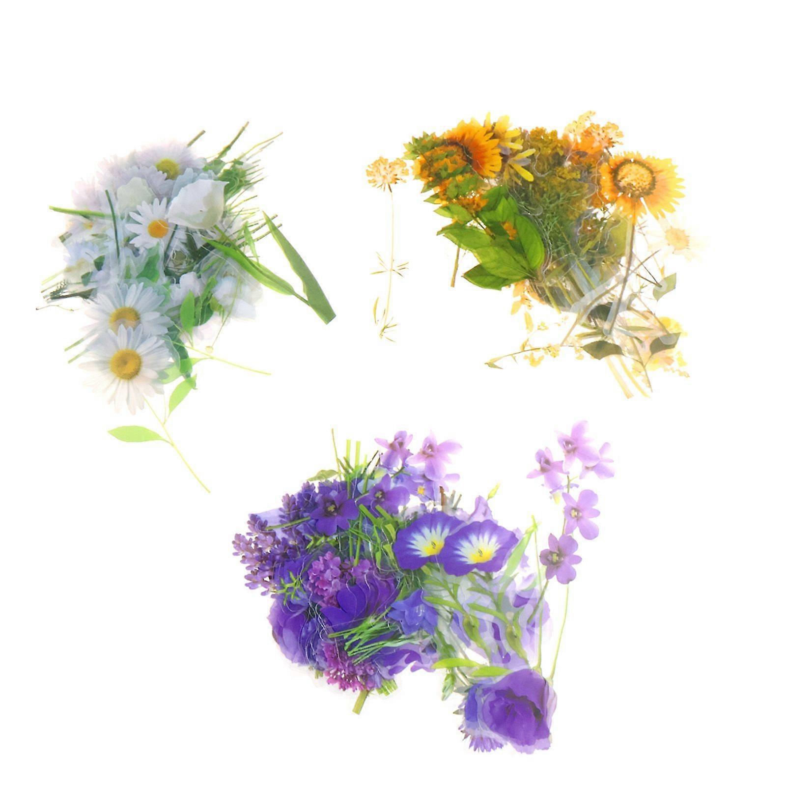 120pcs transparent flower stickers