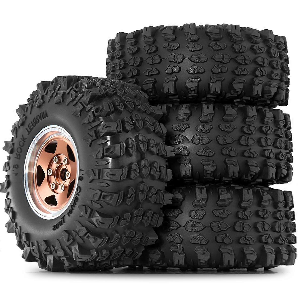 4Pcs 1.9 אינץ 'צמיגי מתכת עם צמיגי OD 118mm עבור Axial SCX10 D90 Wraith 1/10 RC טיפוס Cra