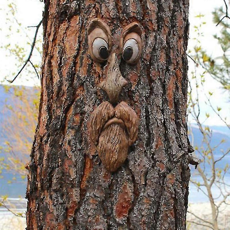 Tree Face Old Man Tree Trunk Weatherproof Hanging Tree Decoration Decorative Garden-YKY416
