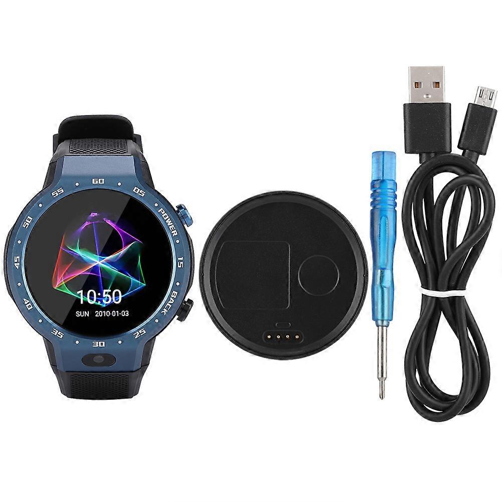 LEM9 4G 5MP Bluetooth Smart Watch Heart Rate Monitor Dual System for Android 7.1 Blue