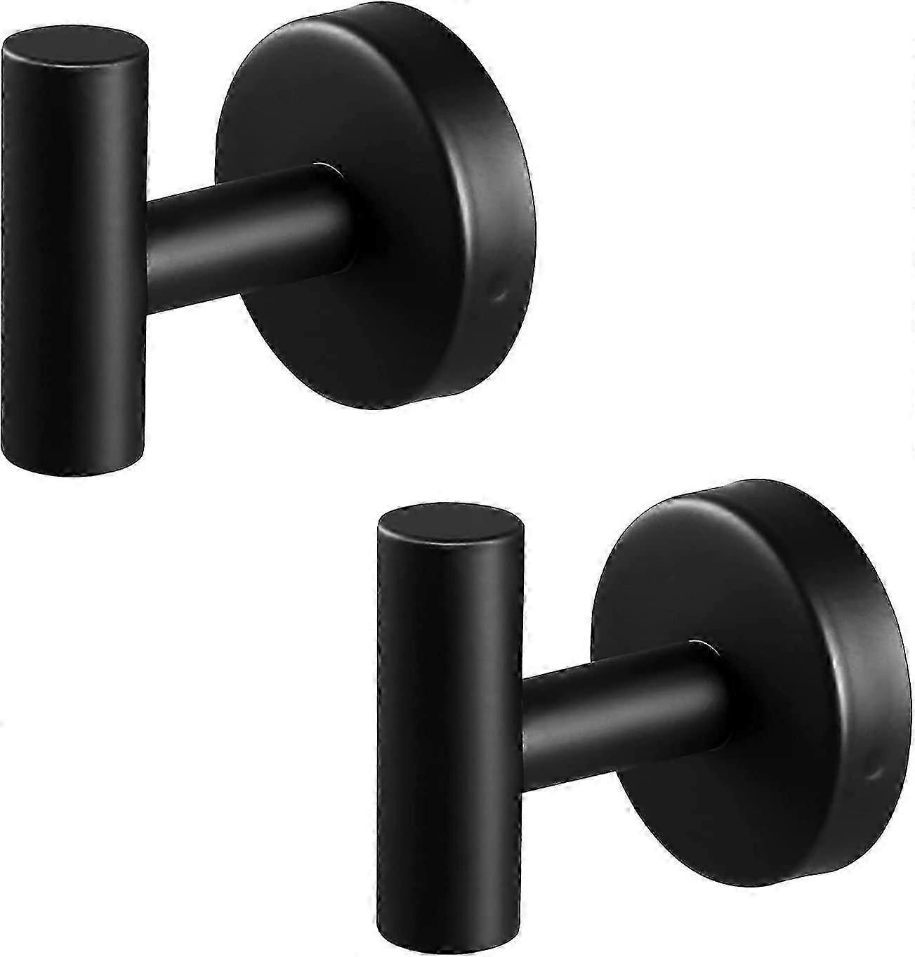 2pcs Black Coat Hooks Wall Hooks Coat Hook (Black)