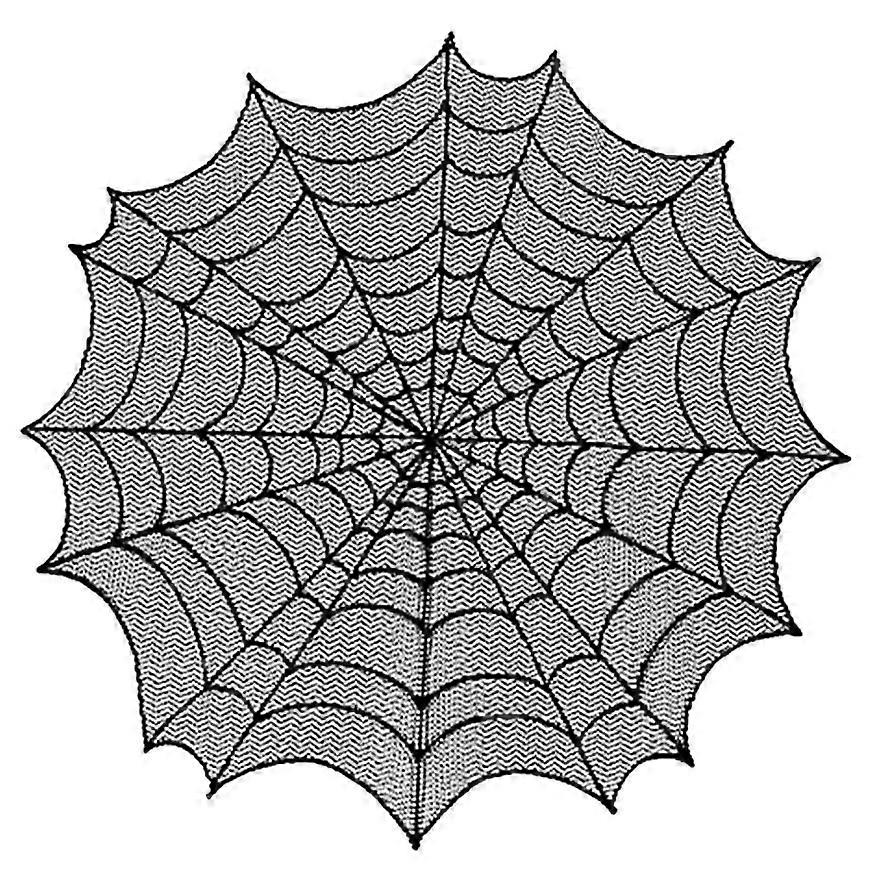 Halloween Decoration Supplies Black Spider Web Tablecloth Round Tablecloth Ghost Festival Decoration Tablecloth