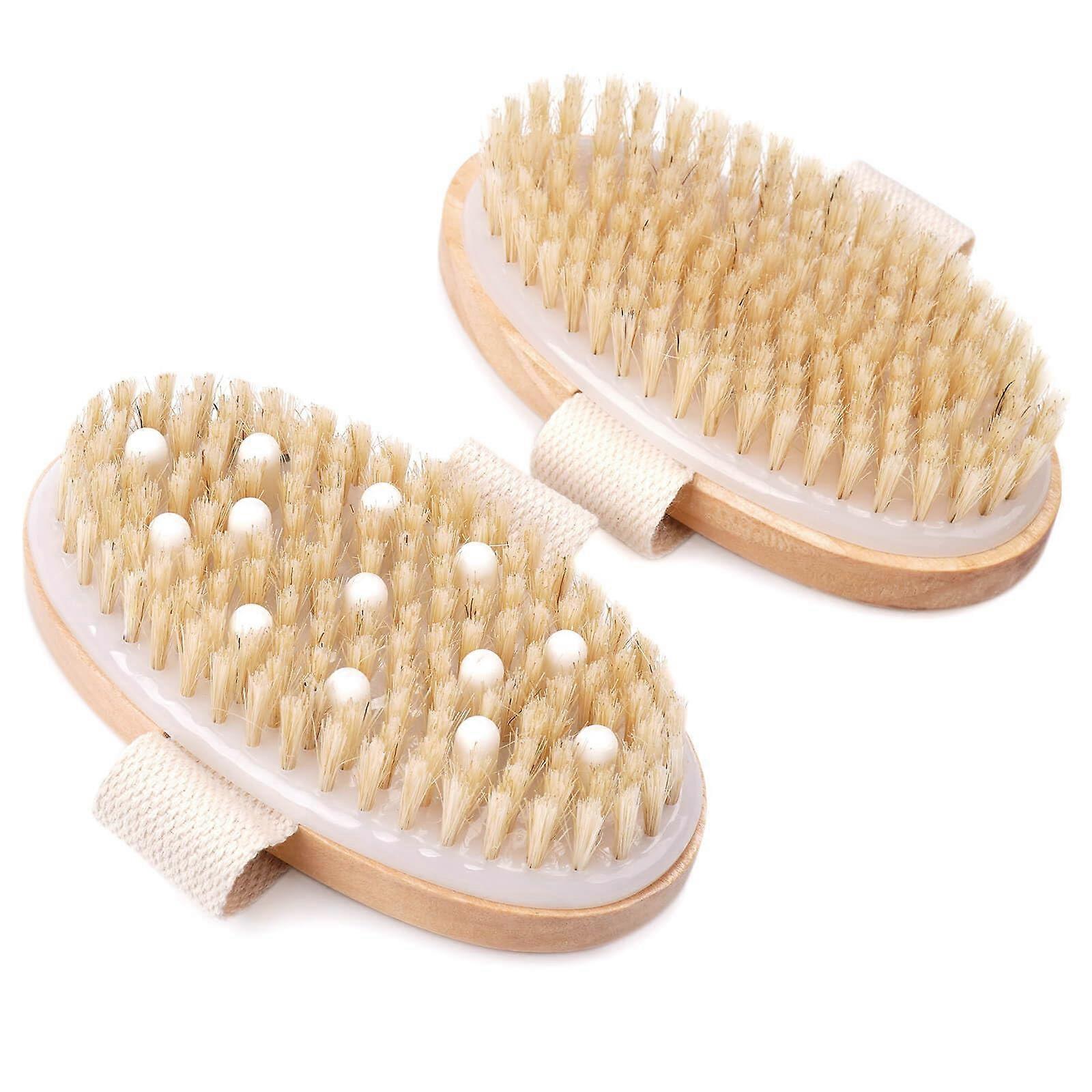 Two-piece natural bristle dry brush set