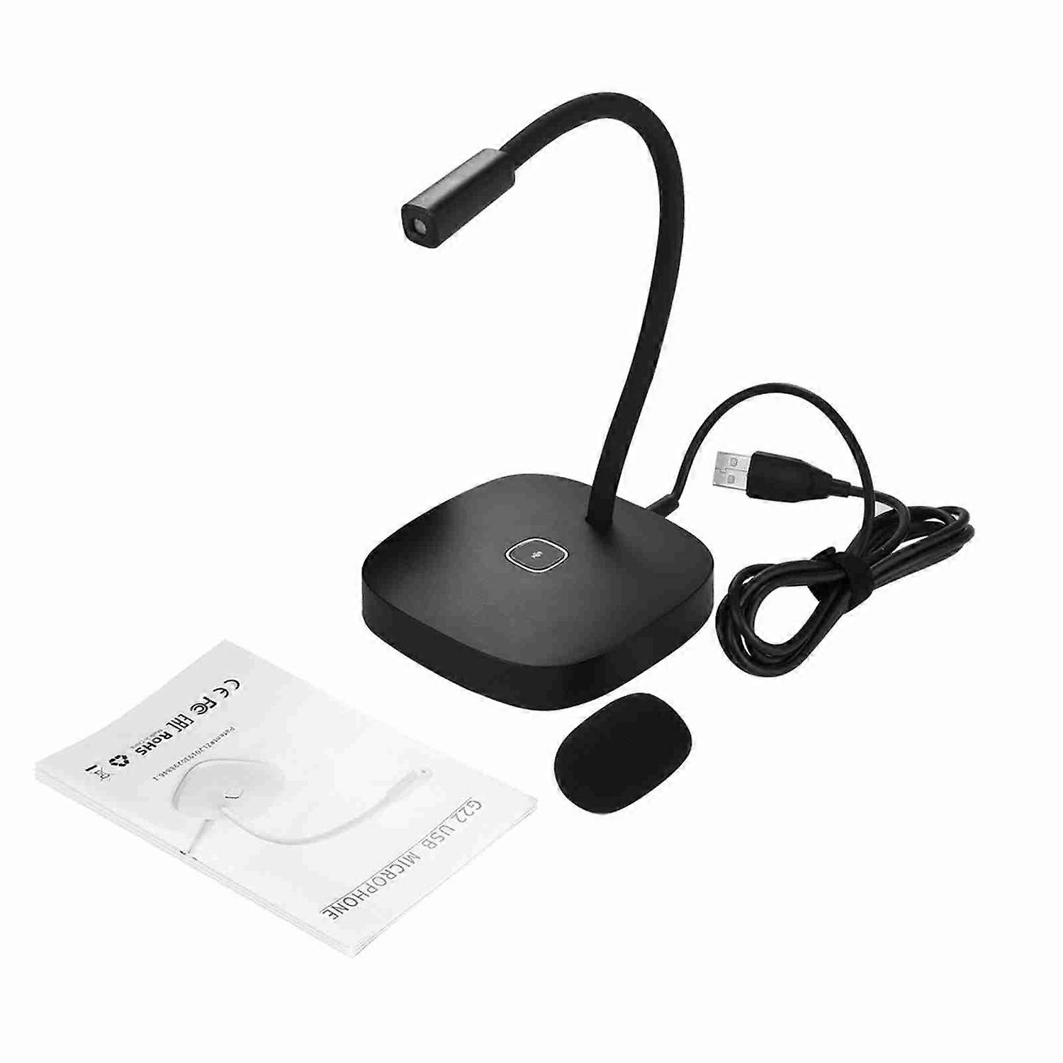 Desktop Computer Microphone USB Wired Microphone 360 Degrees Omnidirectional Condenser Mic Adjustabl