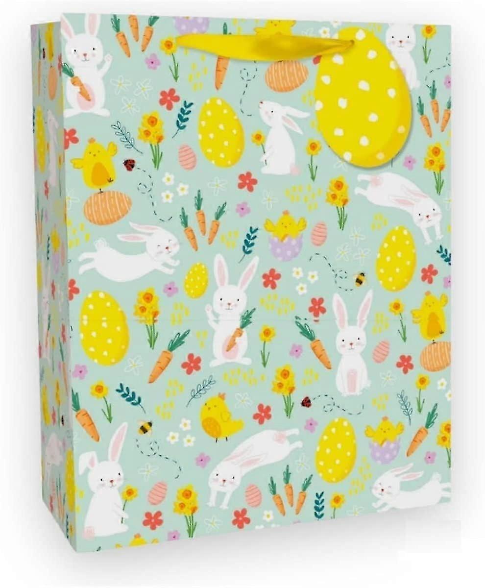 عبوة نيوواي من 3 كتاكيت أرانب حقيبة هدايا عيد الفصح متوسطة / كبيرة - تغليف الشريط هدية بطاقة هدية هدية بيض (كتاكيت ، متوسطة)