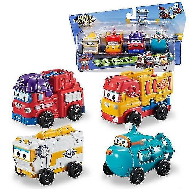 Mini Team Rescue Véhicules Rover Sparky Remi Willy Transformer Action Figures Robot Transformation Kid Toy Cadeau 4pcs