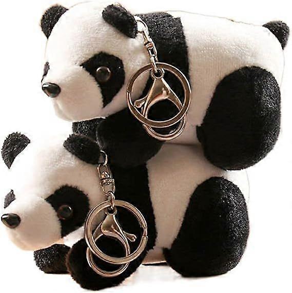 2 Pcs Bande Dessinée En Peluche Panda Pendentif Porte-clés, Mignon Sac À Dos Ornements Sac À Main Pendentif Porte-clés Charme Cadeaux Porte-clés Pour Hommes Femmes