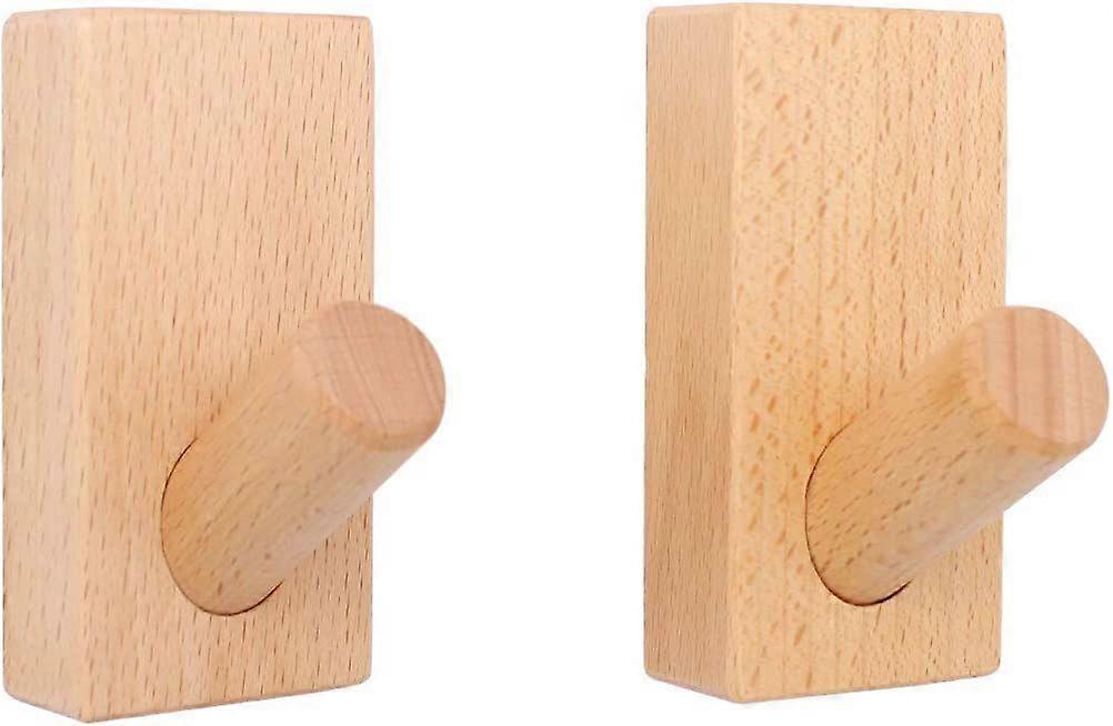2 Pieces Natural Wood Hooks, Wall Hook, Decorative Craft Hooks - Beech