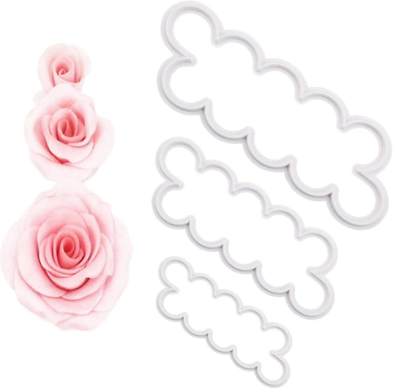 Cookie Cutter Mold, Set Of 3 In Assorted Sizes For Creating Beautifully Crafted Roses On Cakes And Pastries