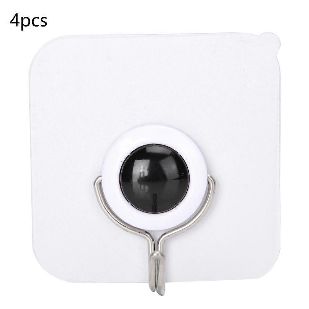 4 Pieces Kitchen Bathroom Hooks Adhesive Wall Hooks for Key Jackets (Round)
