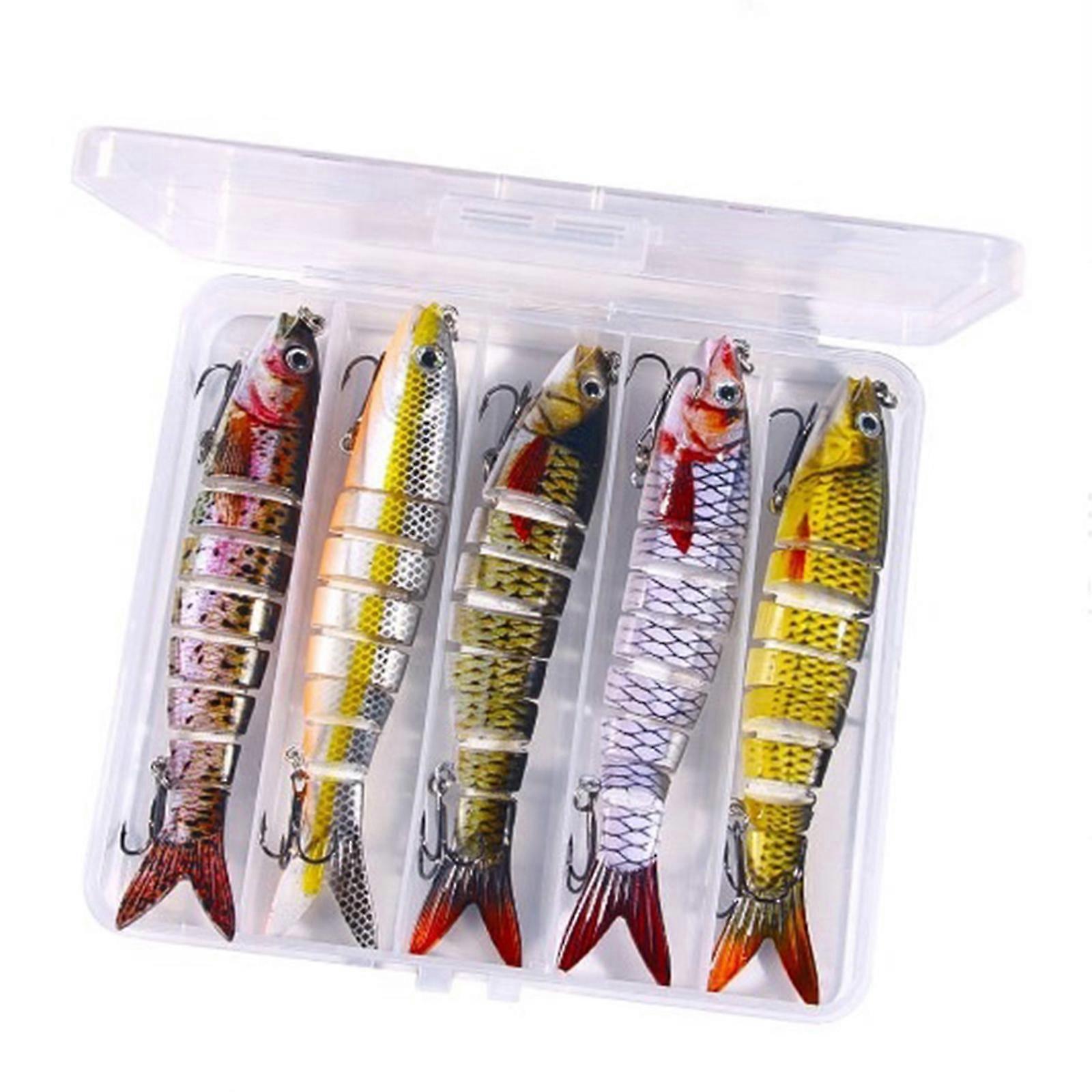5Pcs Angelköder Wobbler Multi-Section Jointed Casting Soft Lures Drilling Hook Crankbait Sinking Tackle Schwimmköder