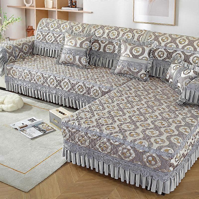 Sofa Cushion Elegant Comfortable Four Seasons Lace Jacquard Non-slip Sofa Cover Towel