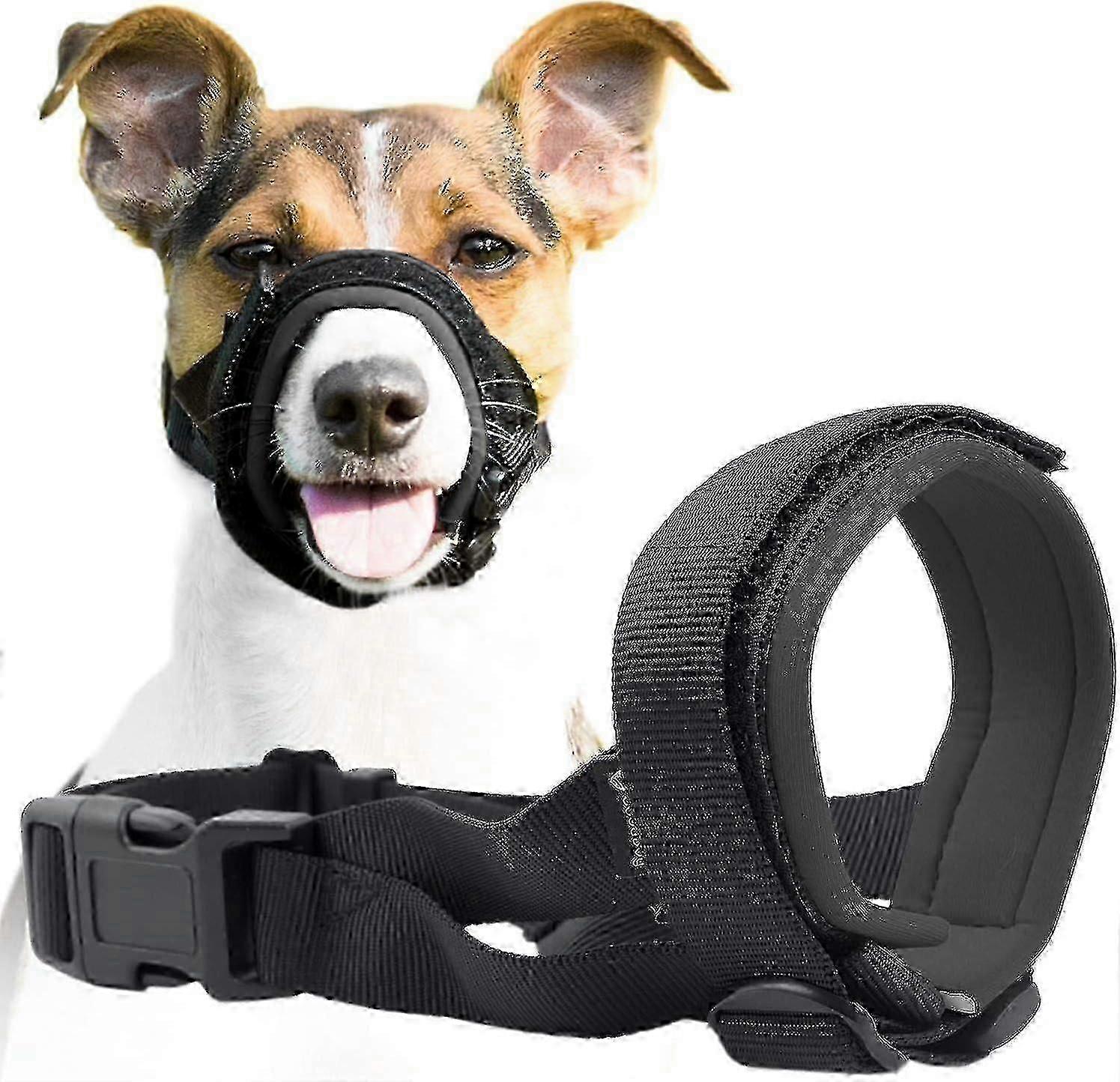 Gentle Muzzle Guard For Dogs - Prevents Biting And Unwanted Chewing Safely Secure Comfort Fit - Soft Neoprene Padding No More Chafing Included Traini