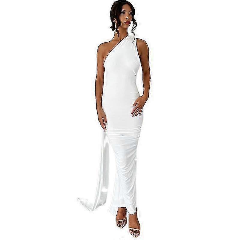 Sexy Open Back Pleated Slim Fit Solid Sleeveless Dress