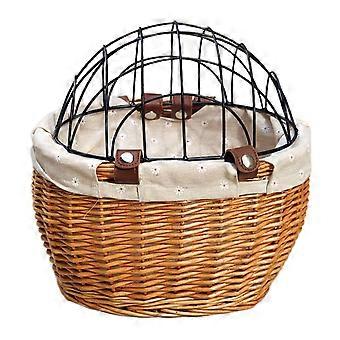Bike Basket Small Pets Cat Dog Carrier with Wire Mesh Cover Bicycle Front